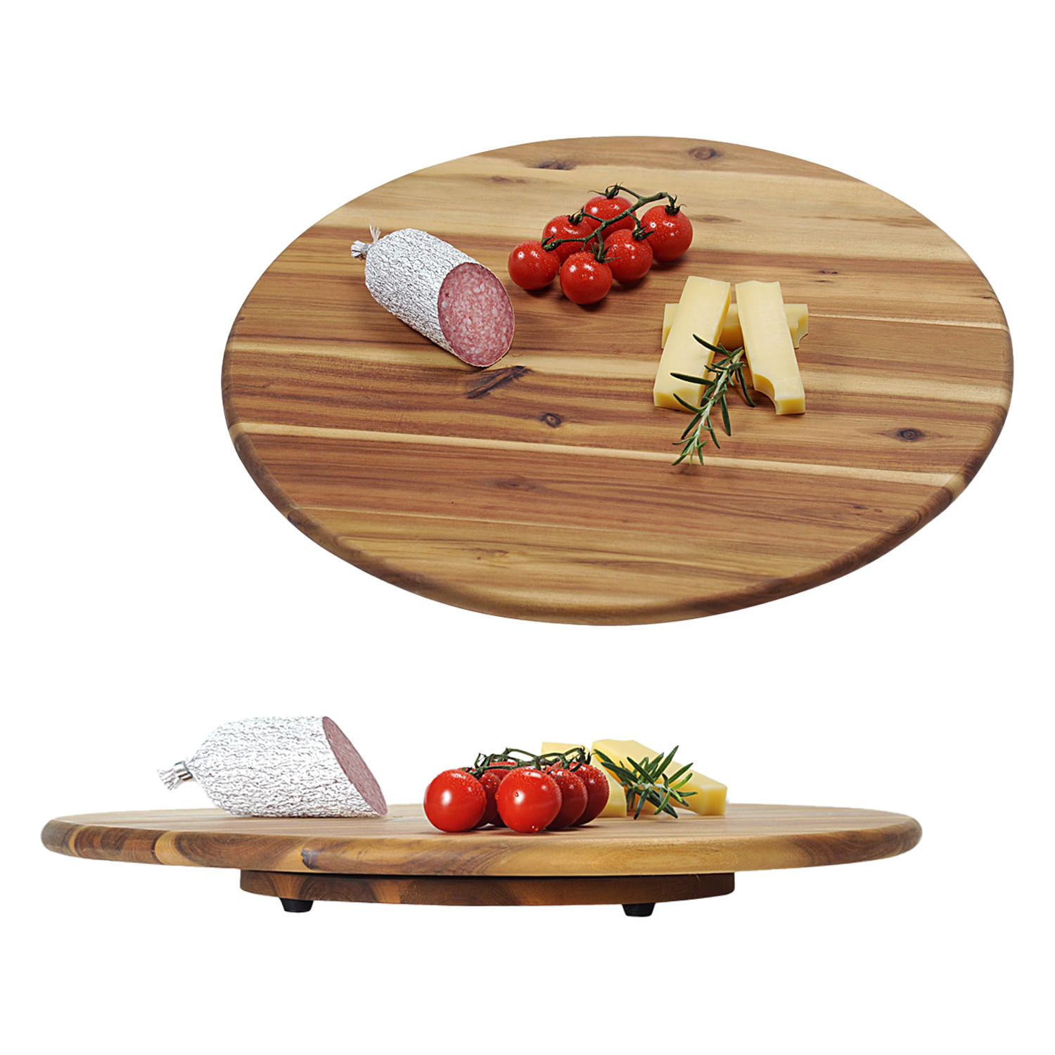 SERVIERPLATTE, 3 Stück, Akazienholz - Ø 40 cm - Naturfarben, Holz (40/4/40cm) - Kesper