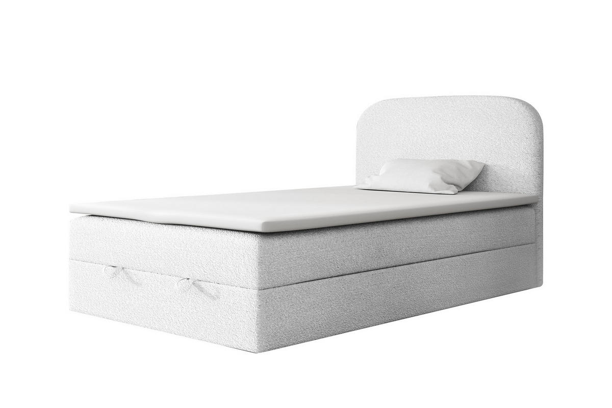BOXBETT BOUCLE 3 120 x 200 Weiss - Weiß, Textil/Metall (120/200cm) - VLR BEDS