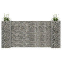 H-FÖRMIGER Gabionen-Pflanzkorb Stahldraht 260x40x120 cm - Silberfarben, Metall (260/120/40cm)