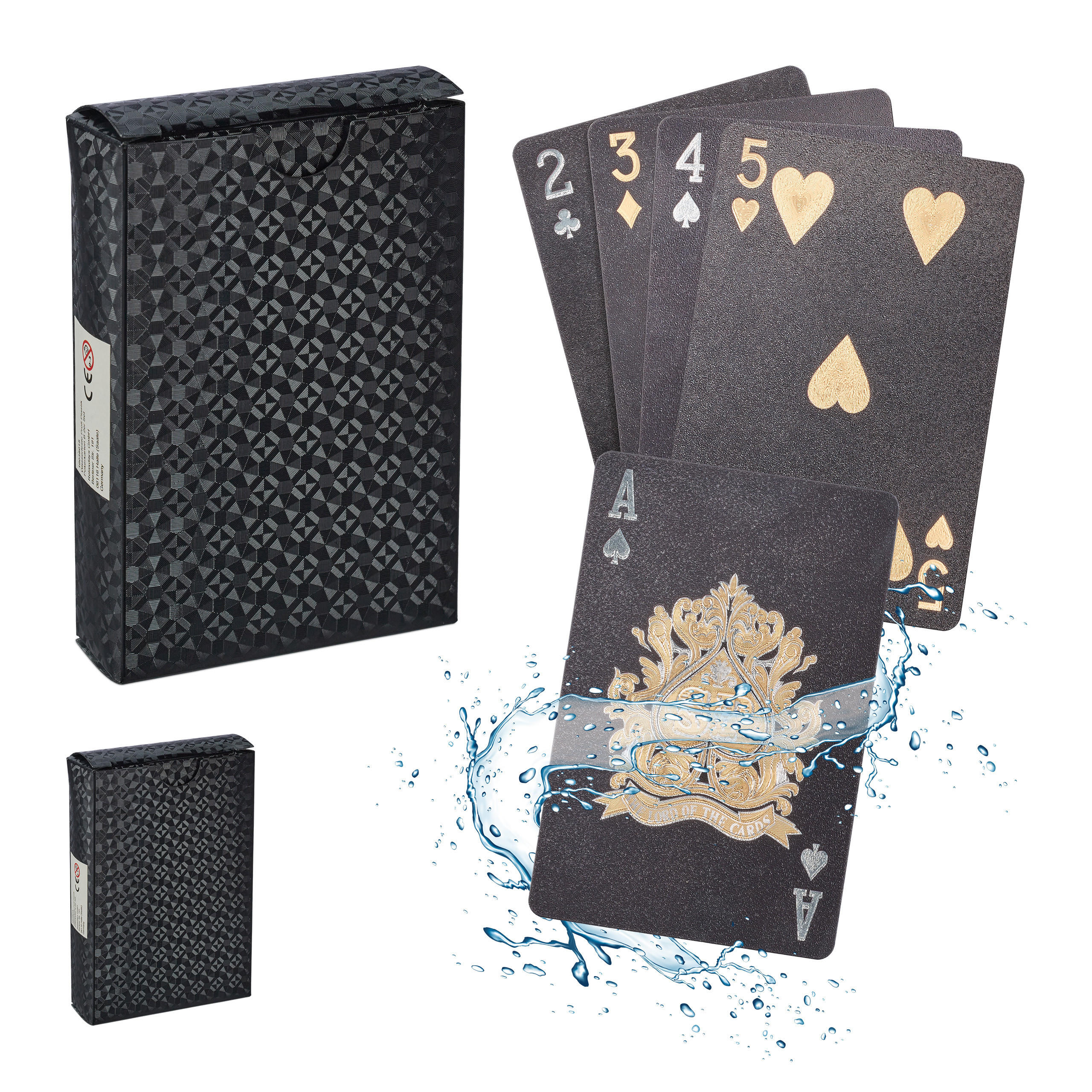 POKERKARTEN - Multicolor, Kunststoff/Metall (6/2cm) - Relaxdays