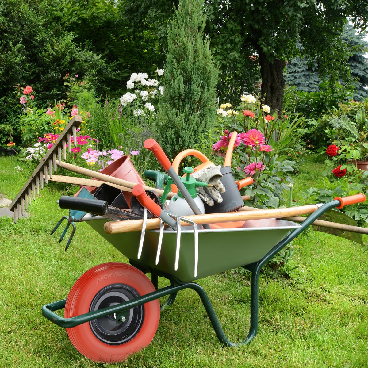 SCHUBKARRENRAD - Multicolor, Kunststoff/Metall (38.5/9.5/38.5cm) - Relaxdays