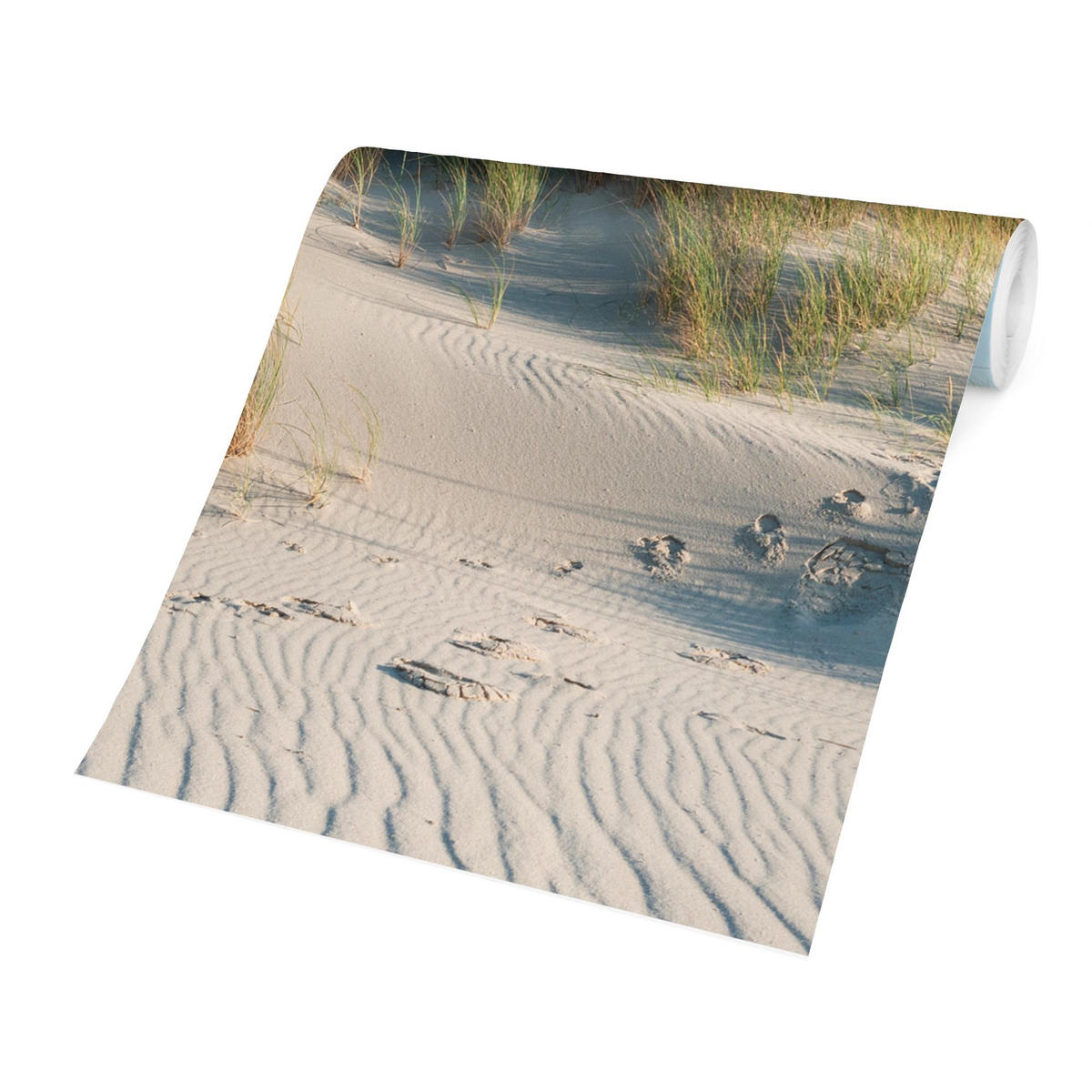 FOTOTAPETE Leuchtturm an der Nordsee 432/290 cm - Blau, Papier (432/290cm) - Bilderwelten