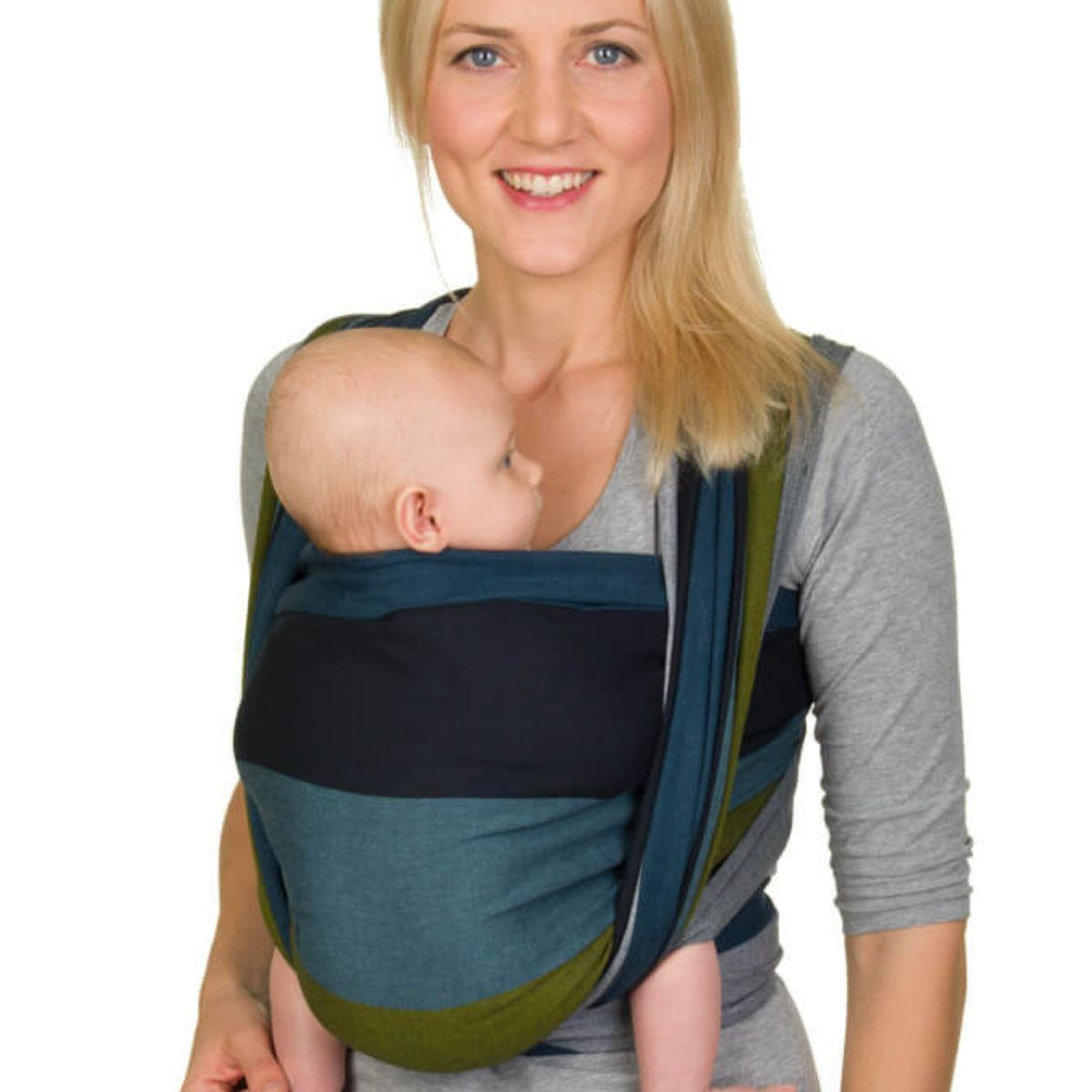 BABYTRAGETUCH Gewebtes Tragetuch - Blau/Dunkelblau, Textil (70/0.1/540cm) - Hoppediz