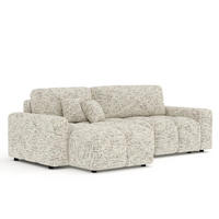 ECKSOFA MIT SCHLAFFUNKTION Ucci Beige Webstoff - Beige/Schwarz, Holz/Holzwerkstoff (233/142cm) - Maison de Reve