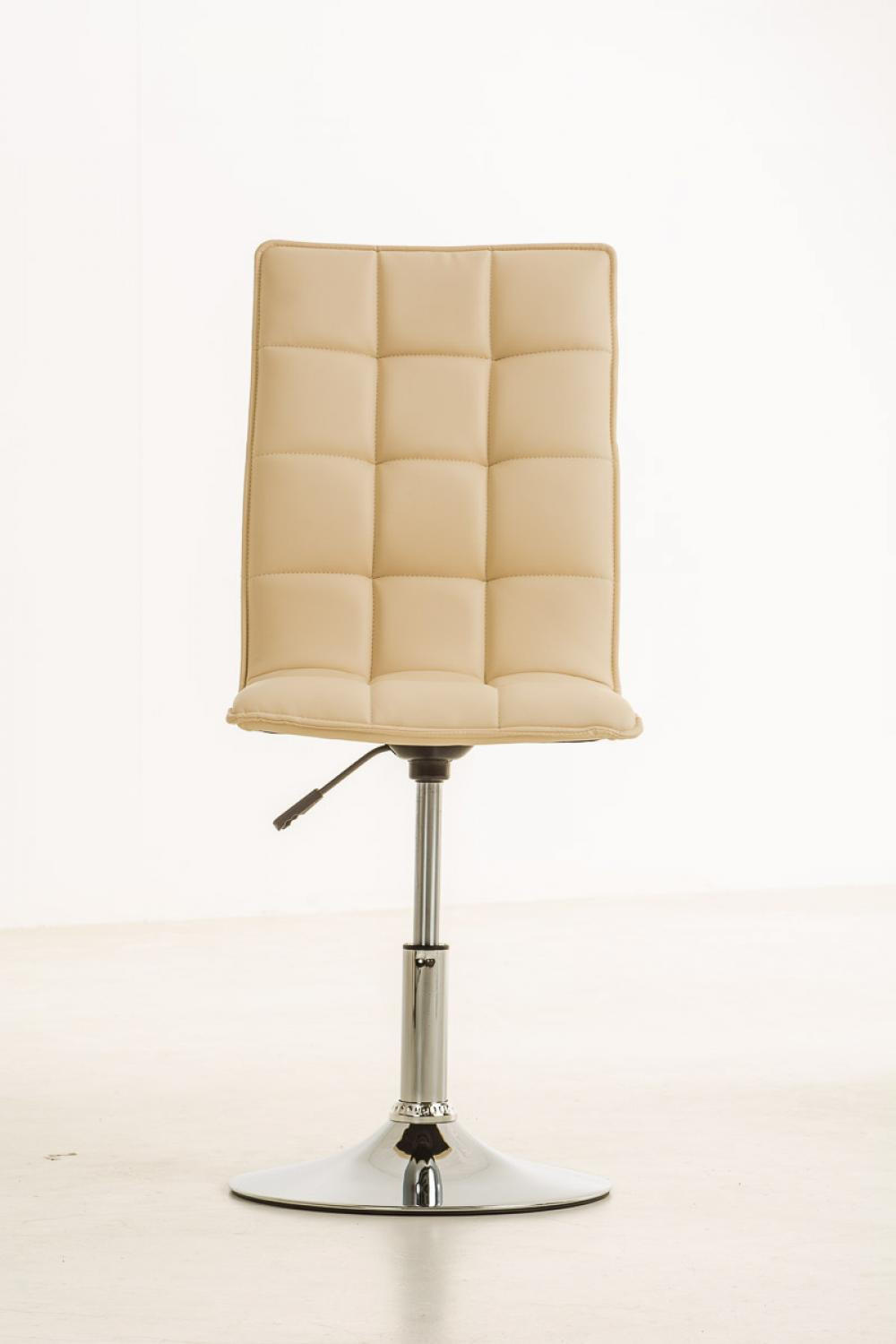 DREHSTUHL Lederlook creme - Chromfarben/Creme, Textil/Metall (43/90/56cm) - CLP