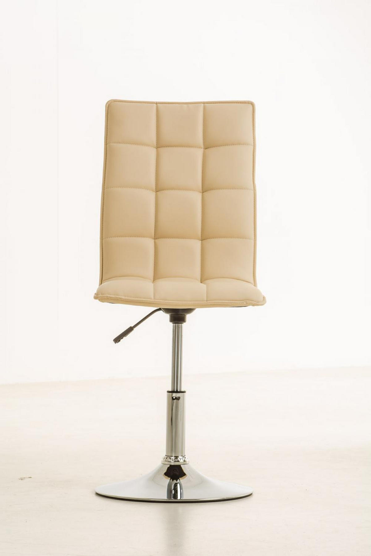 DREHSTUHL Lederlook creme - Chromfarben/Creme, Textil/Metall (43/90/56cm) - CLP