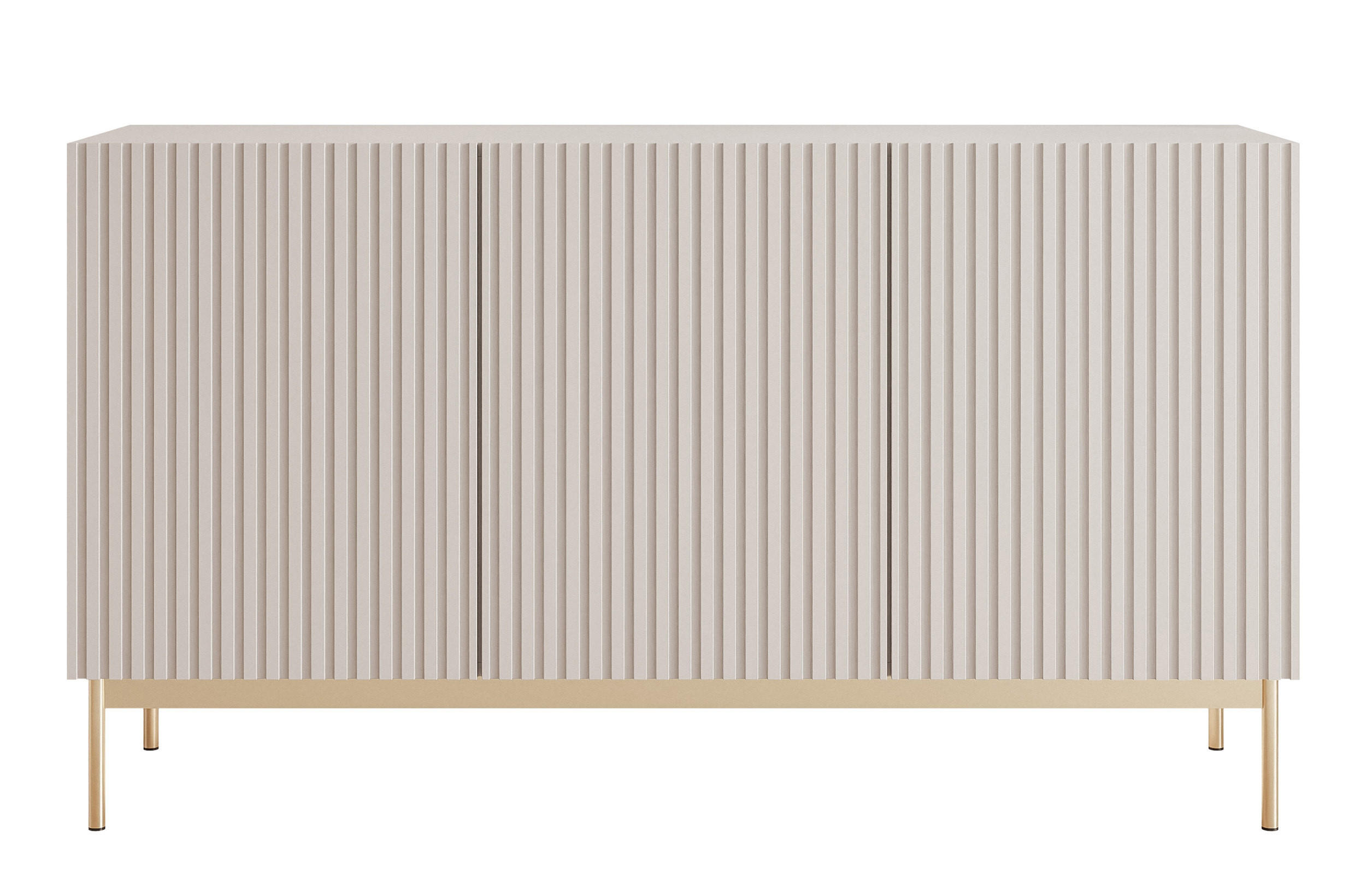 SIDEBOARD Linearis Kaschmirgrau 138 cm - Taupe/Goldfarben, Holzwerkstoff/Metall (138.1/78.2/35cm) - Selsey