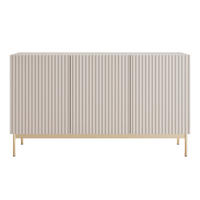 SIDEBOARD Linearis Kaschmirgrau 138 cm - Taupe/Goldfarben, Holzwerkstoff/Metall (138.1/78.2/35cm) - Selsey