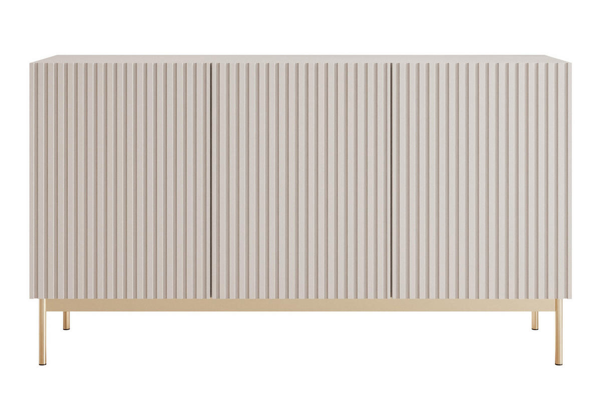 SIDEBOARD Linearis Kaschmirgrau 138 cm - Taupe/Goldfarben, Holzwerkstoff/Metall (138.1/78.2/35cm) - Selsey