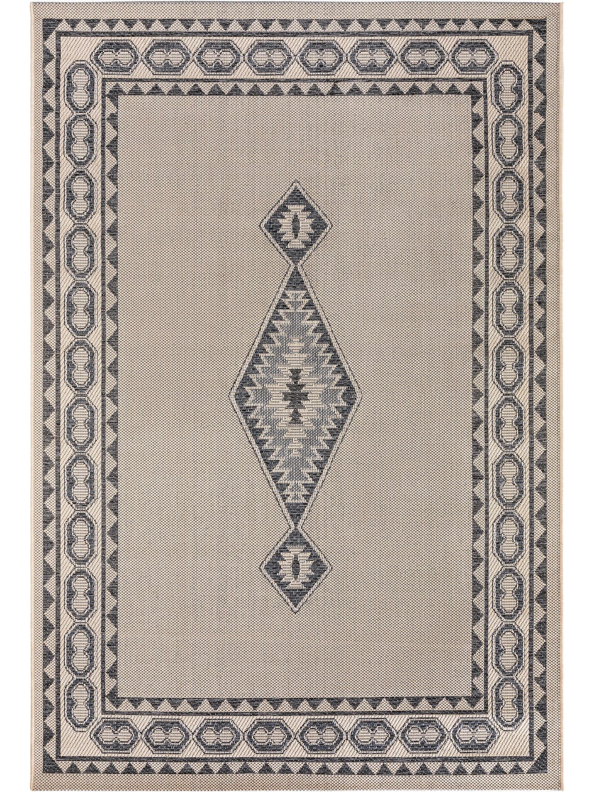 Outdoorteppich River Beige/Blau 200x285 cm - Beige, Textil (200/285cm) - benuta Nest
