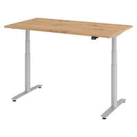 SCHREIBTISCH elektrisch Bluetooth & App XDLR 80/140/72 cm in Wildeiche/Silberfarben - Wildeiche/Silberfarben, Holzwerkstoff (80/140/72cm) - bümö