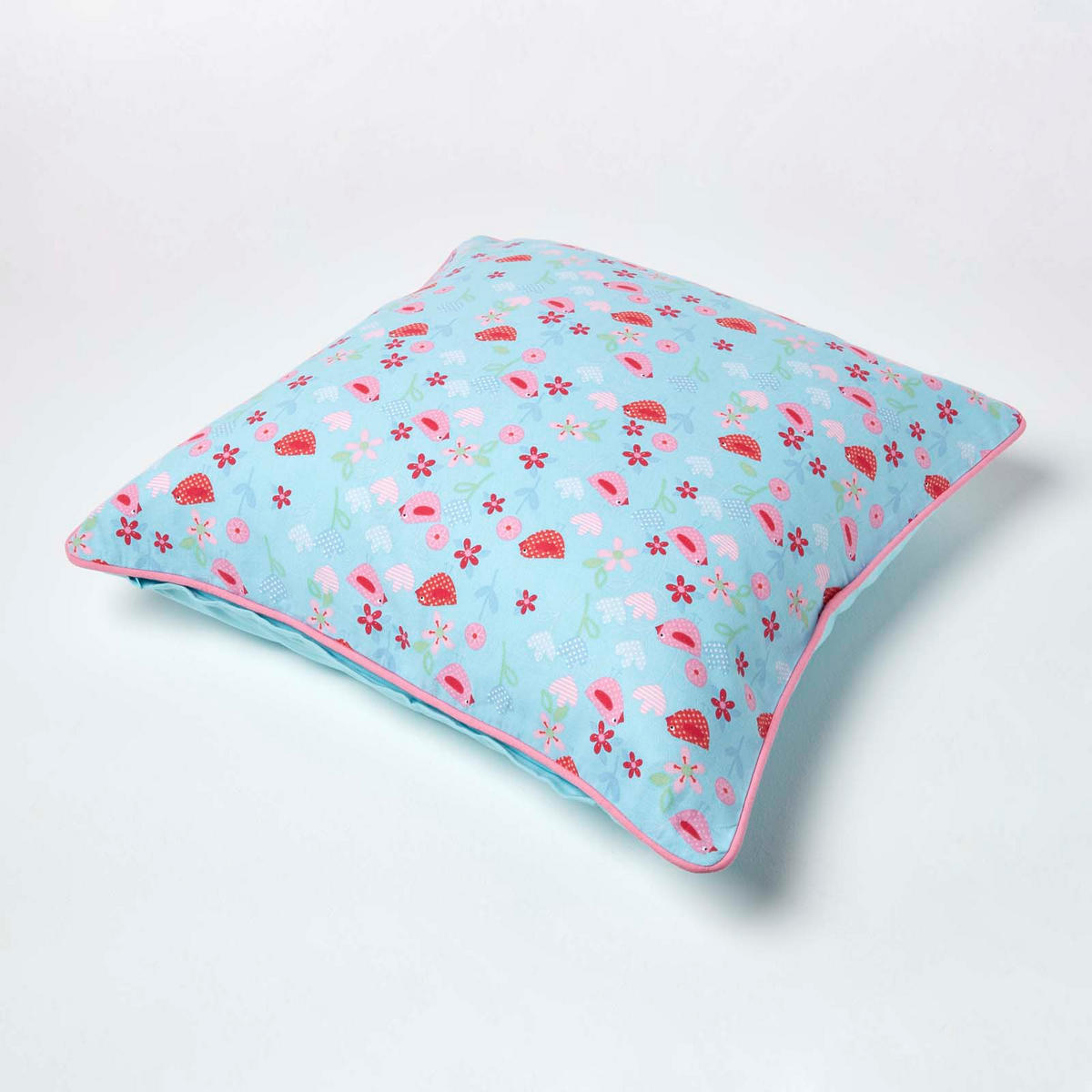 KISSENHÜLLE Vögel & Blumen 60/60 cm - Hellblau, Textil (60/60cm) - Homescapes