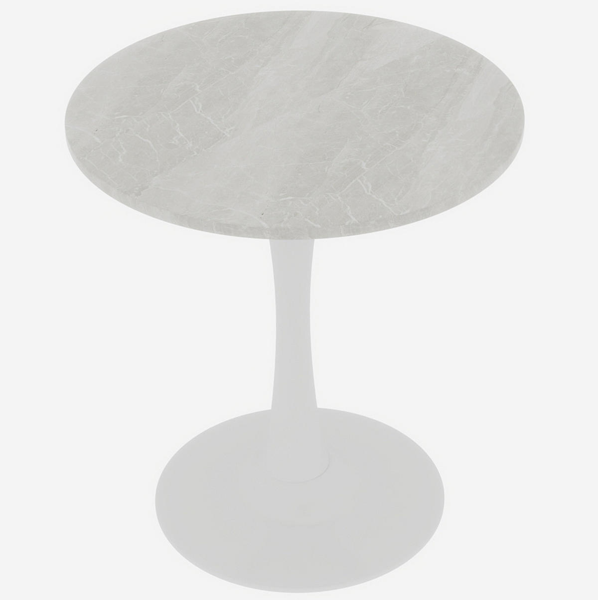 COUCHTISCH 70/70/72 cm aus Kunstmarmor in Weiß mit modernem Design - Weiß, Stein (70/70/72cm) - OKMYHOME