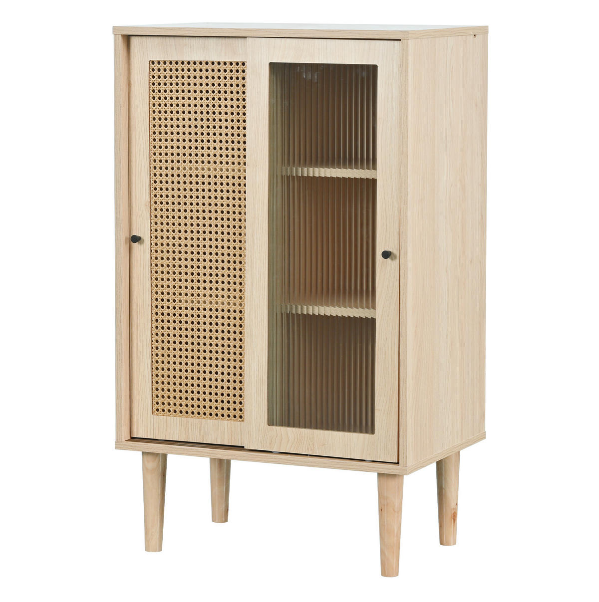 TV-LOWBOARD 180/40/45 cm mit 2 Schubladen, 2 Lamellentüren und Stauraum, Dunkle Walnussfarbe - Braun, Holzwerkstoff (180/45/40cm) - Redom