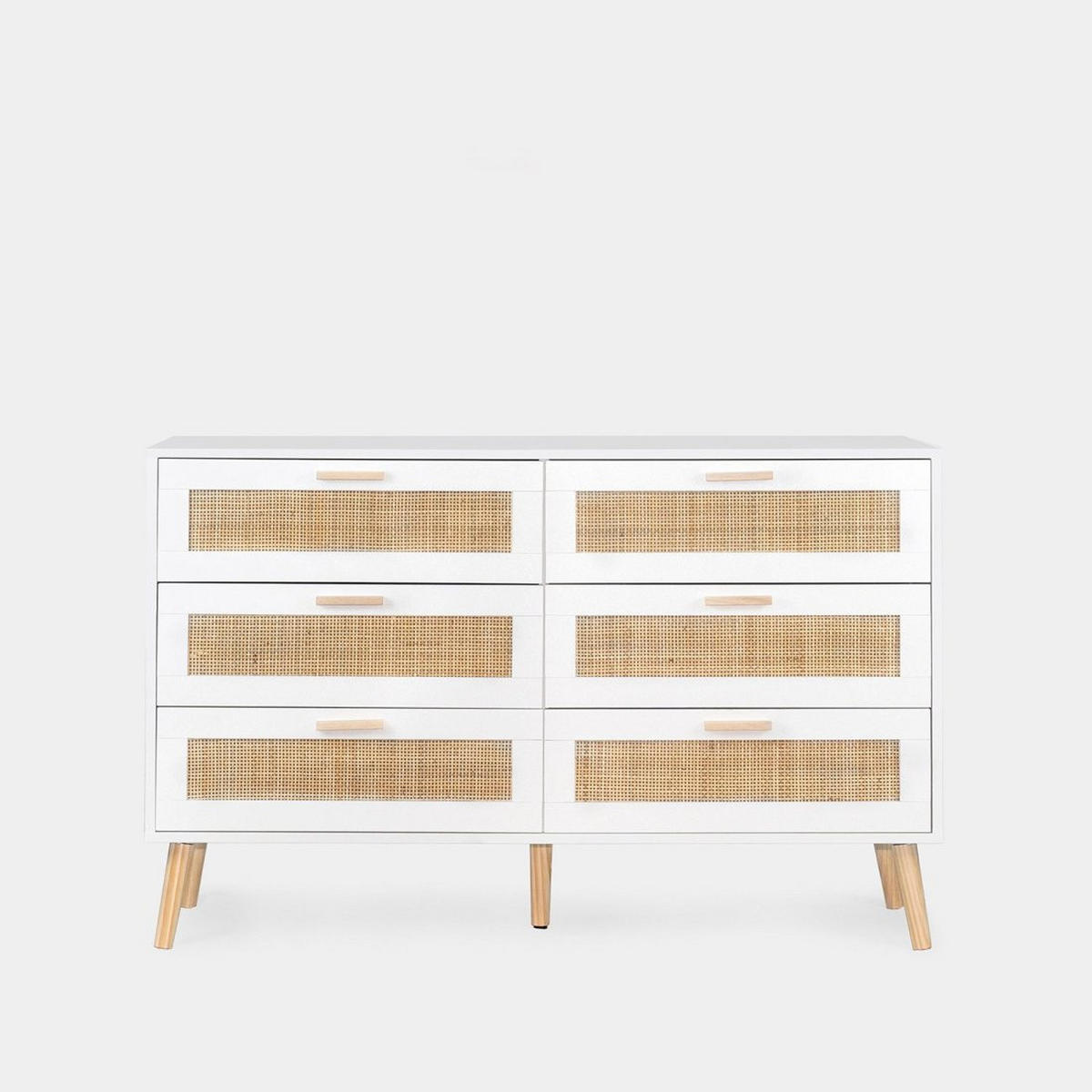 SCHUBLADENKOMMODE DOPPELTE Tahiti Weiß 120 cm x 77 cm - Weiß, Holzwerkstoff (120/77/40cm) - Klast Home