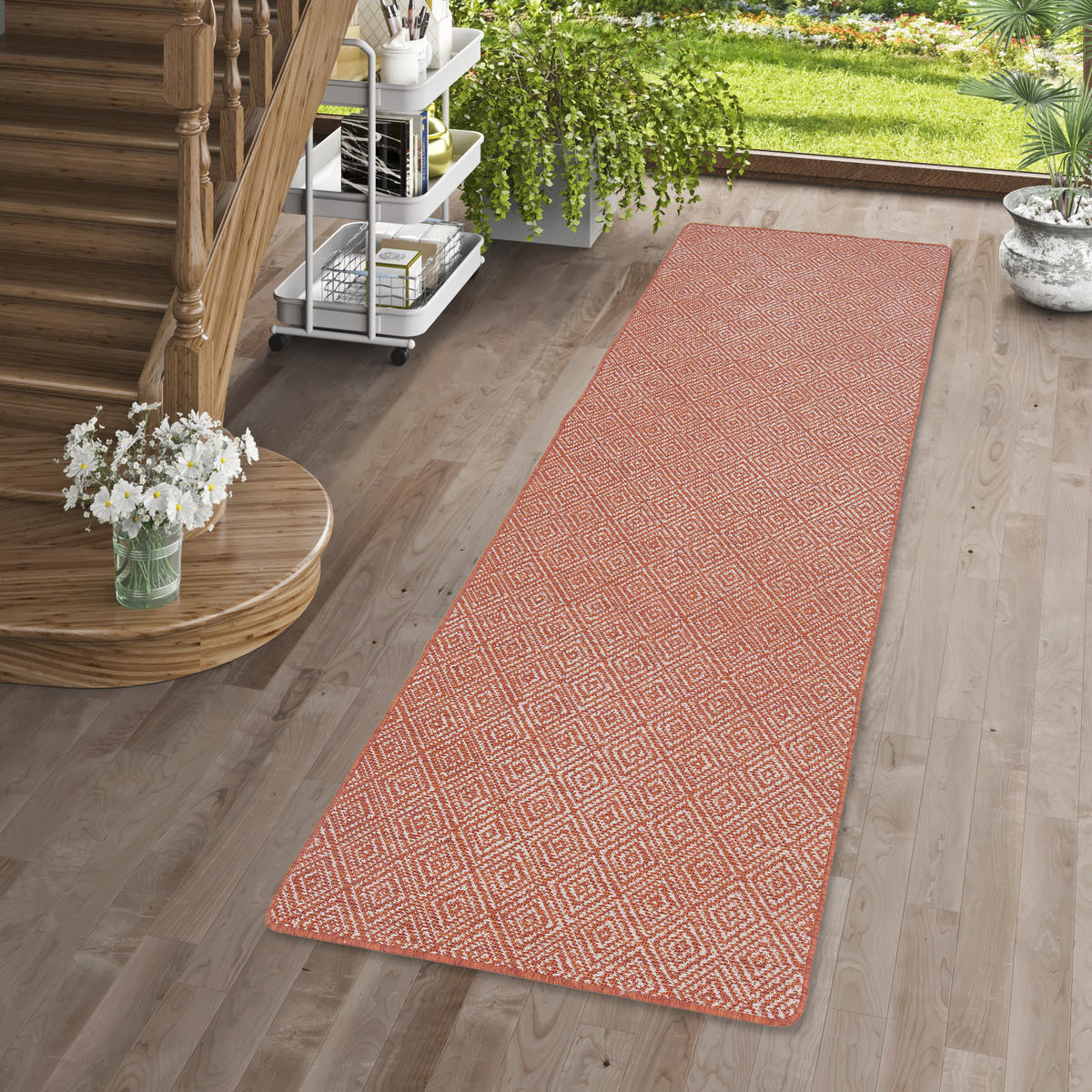 IN- UND OUTDOOR TEPPICH LÄUFER BEIDSEITIG NEWPORT - Terra cotta, Textil (80/200cm) - Snapstyle