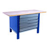 WERKBANK Buffalo Wood mit 5x Schublade HxBxT 86,5 x 120 x 75 cm Traglast 1000 kg Blau - Blau, Metall (120/86.5/75cm) - PROREGAL