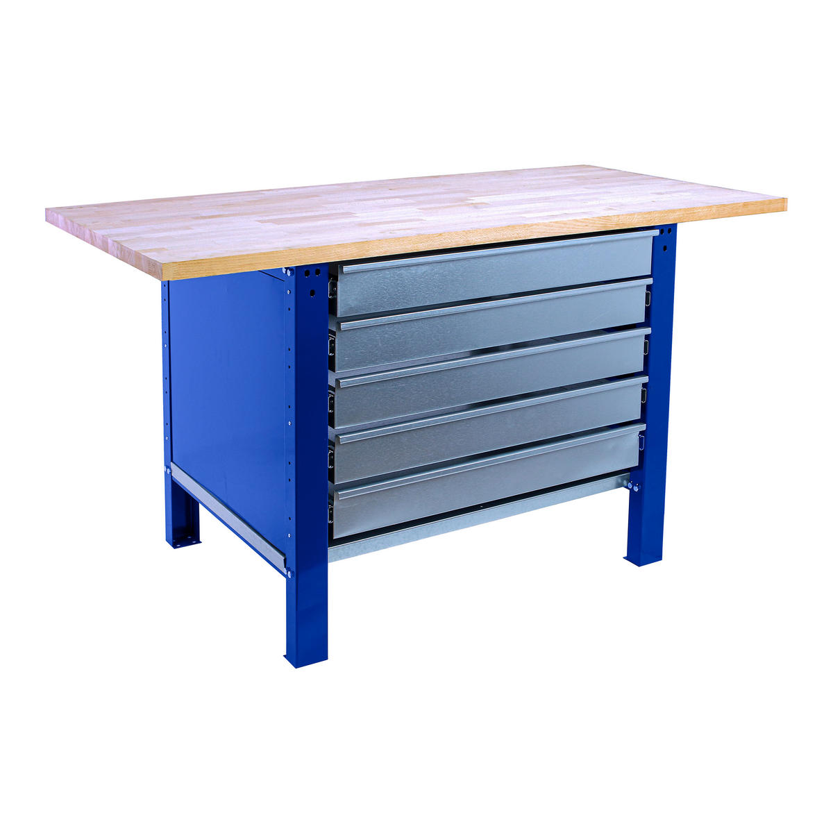 WERKBANK Buffalo Wood mit 5x Schublade HxBxT 86,5 x 180 x 75 cm Traglast 1000 kg Blau - Blau, Metall (180/86.5/75cm) - PROREGAL
