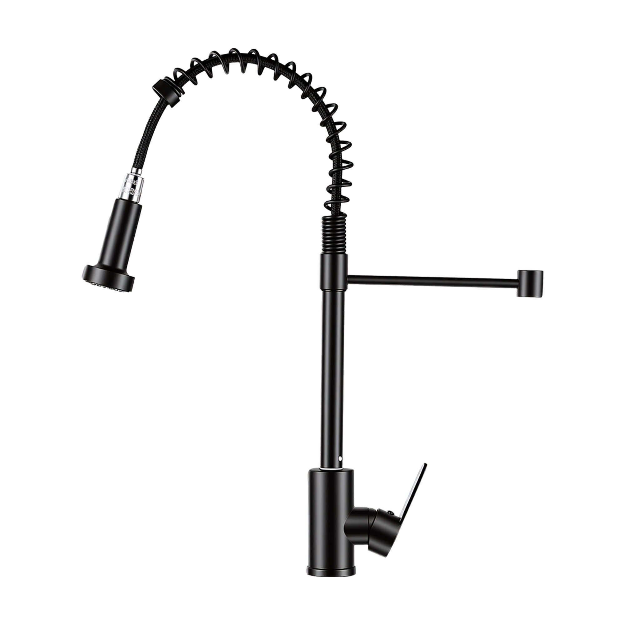 K&Ouml;KSBLANDARE, svart, fj&auml;derbelastad utdragbar kran, varm/kall, 2 funktioner 6/35/42 cm