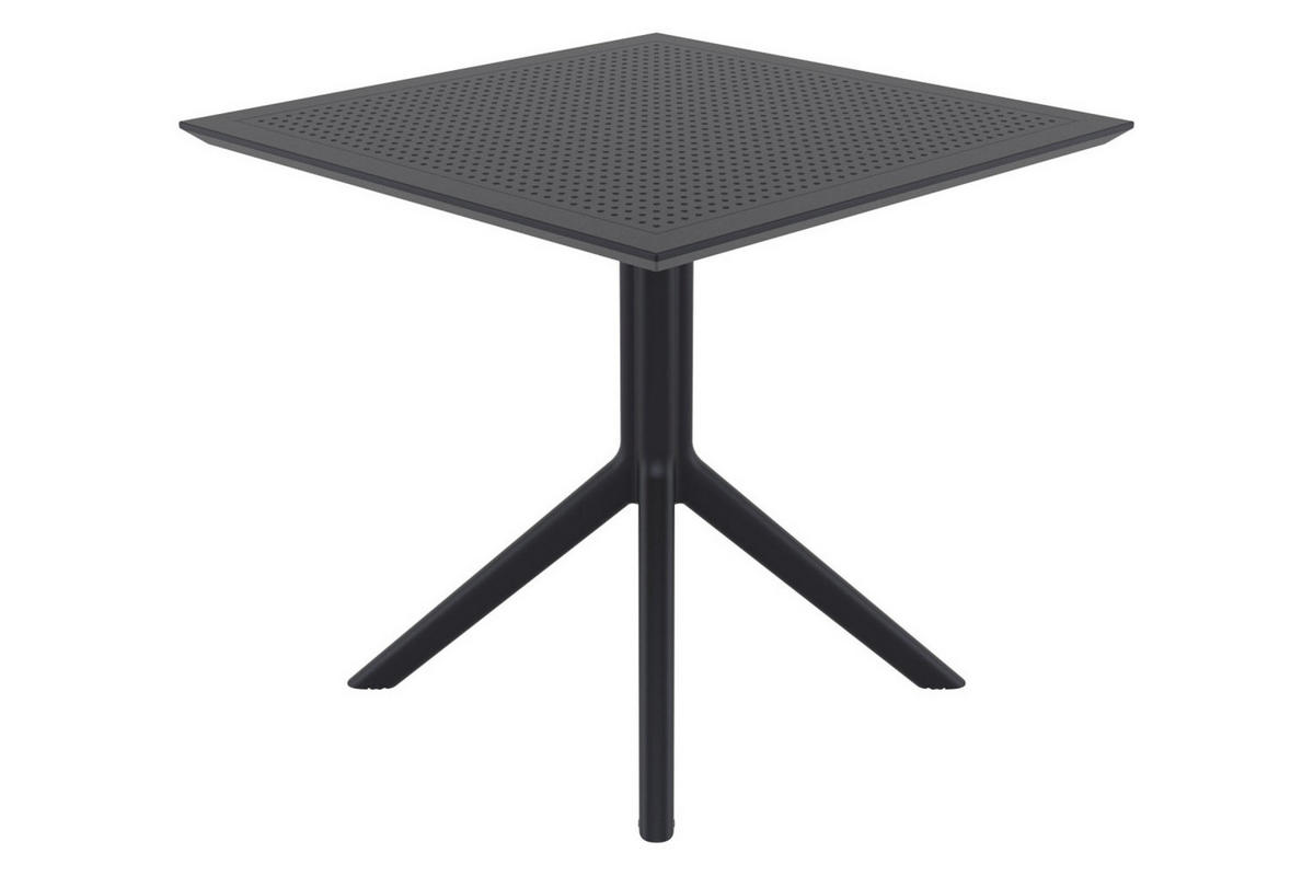 GARTENTISCH Sylt 80 cm schwarz - Schwarz, Kunststoff (74/80/80cm) - TPFGarden