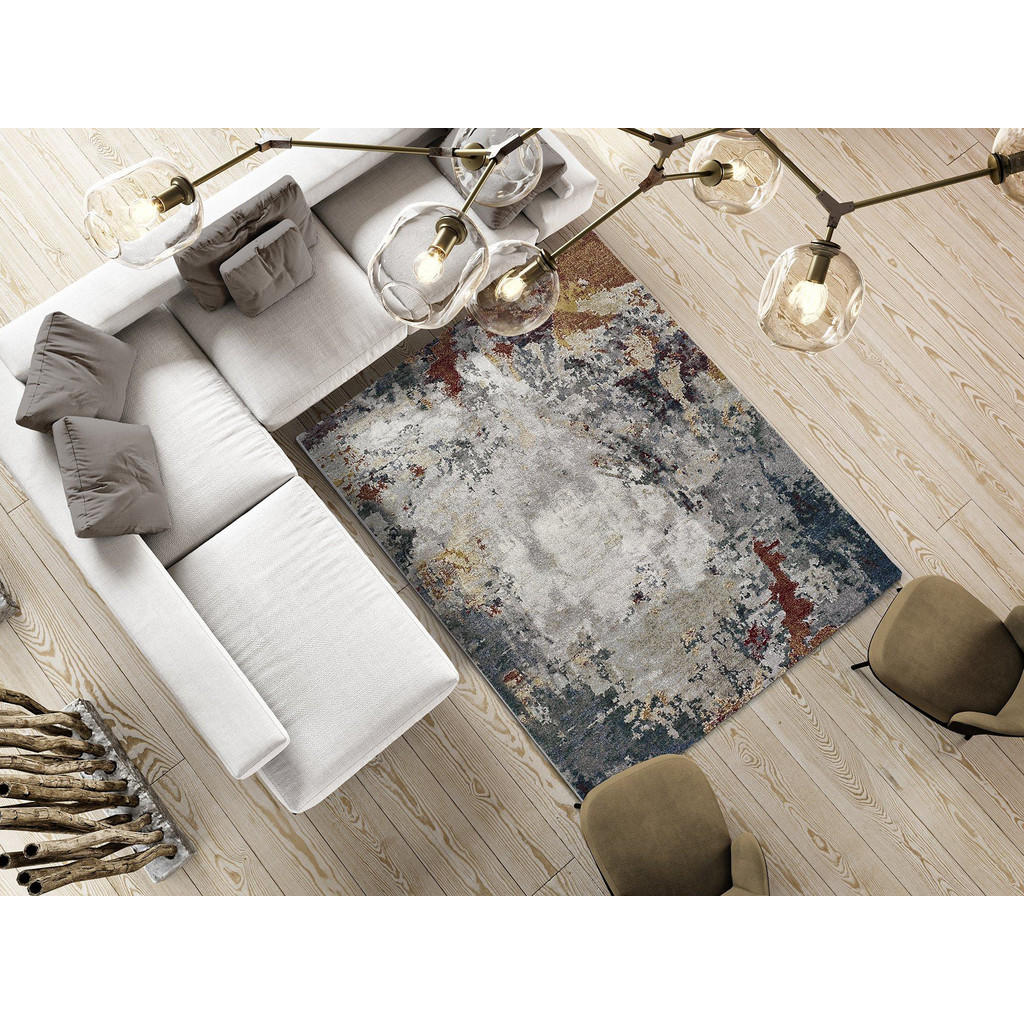 Thumbnail - Atticgo Webteppich, Mehrfarbig, Grau, Textil, Abstrakt, Rechteckig, 140x200 cm, Oeko-Tex® Standard 100, in verschiedenen...