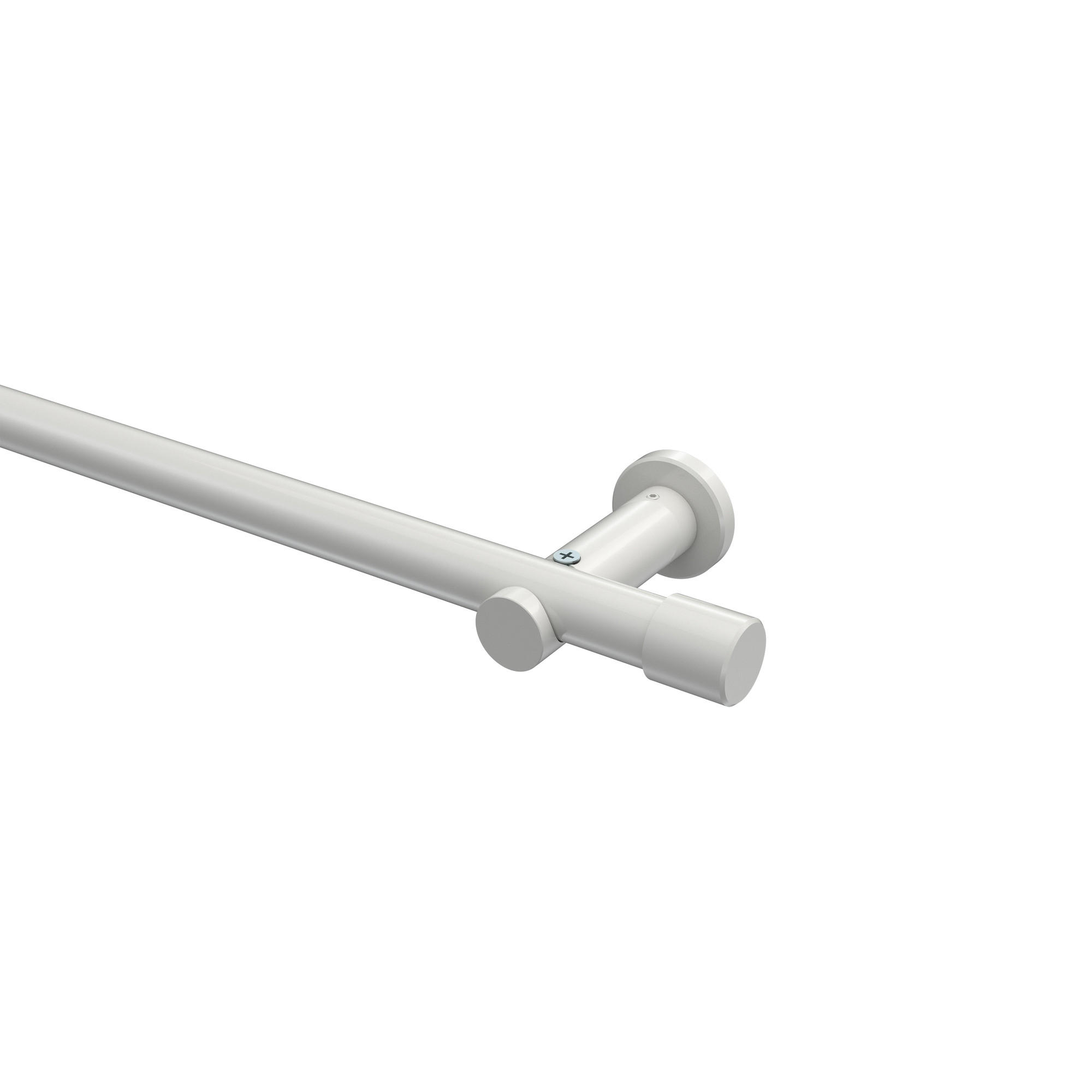 GARDINENSTANGEN-SET Platon Santo 240 cm (geteilt in 2 x 120 cm), 1-läufig (ohne Ringe), 20 mm Ø Weiß - Weiß, Metall (240cm) - INTERDECO