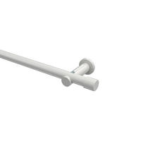 GARDINENSTANGEN-SET Platon Santo 400 cm (geteilt in 2 x 200 cm), 1-läufig (ohne Ringe), 20 mm Ø Weiß - Weiß, Metall (400cm) - INTERDECO