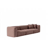 SOFA 3-Sitzer, Chenille-Stoff Cremona, Taupe, GRETA - Taupe, Holz (319/70/89cm) - Kaiser Möbel