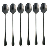 LÖFFEL 19 cm (6er-Set) - Schwarz, Metall - Intirilife