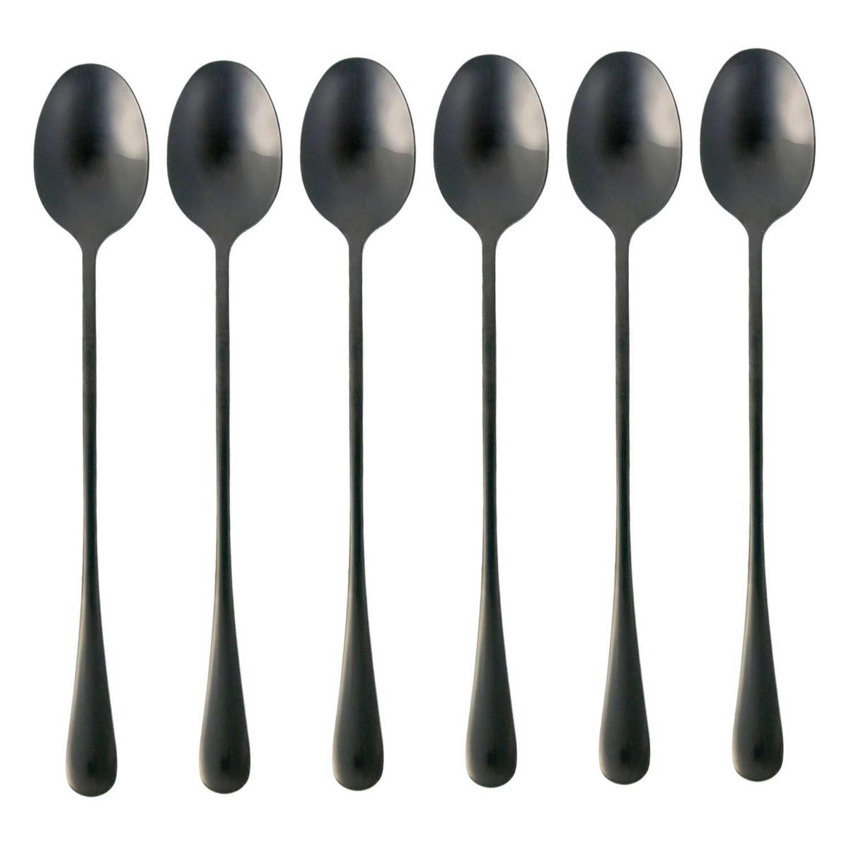 LÖFFEL 19 cm (6er-Set) - Schwarz, Metall - Intirilife