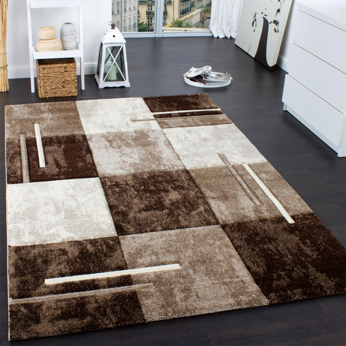 KURZFLORTEPPICH 80/300 cm Diamond 663 - Braun, Textil (80/300cm) - Paco Home