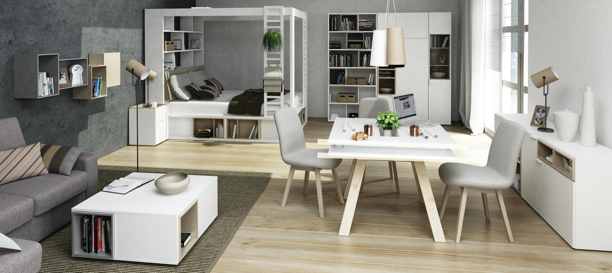 STUHL Buche massiv, gepolstert - Beige, Holz (45/85/50cm) - Vox Möbel