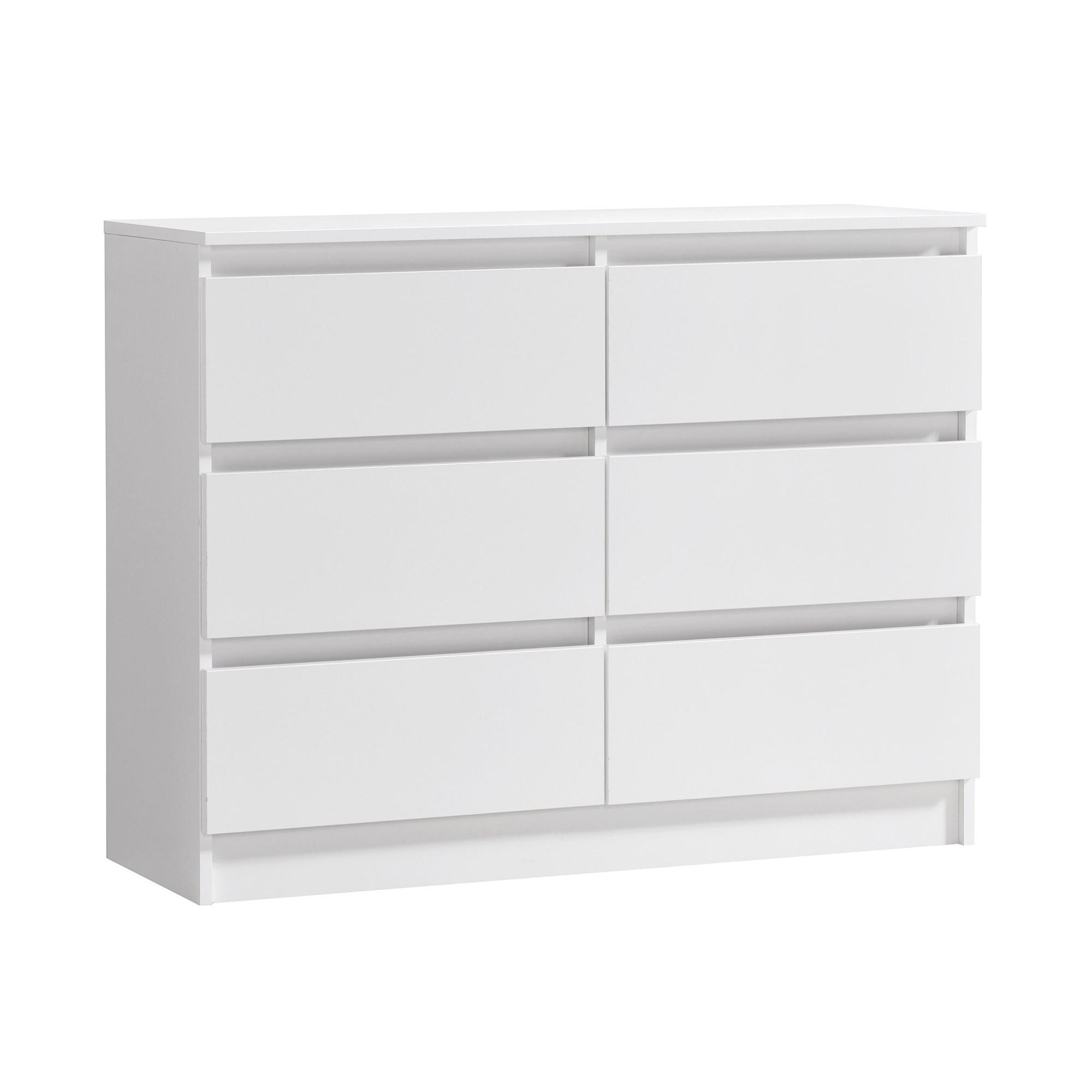 KOMMODE mit 6 Schubladen 100cm breit in weiß - Weiß, Holzwerkstoff (100/77.5/35cm) - Home Collective