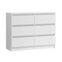 KOMMODE mit 6 Schubladen 100cm breit in weiß - Weiß, Holzwerkstoff (100/77.5/35cm) - Home Collective