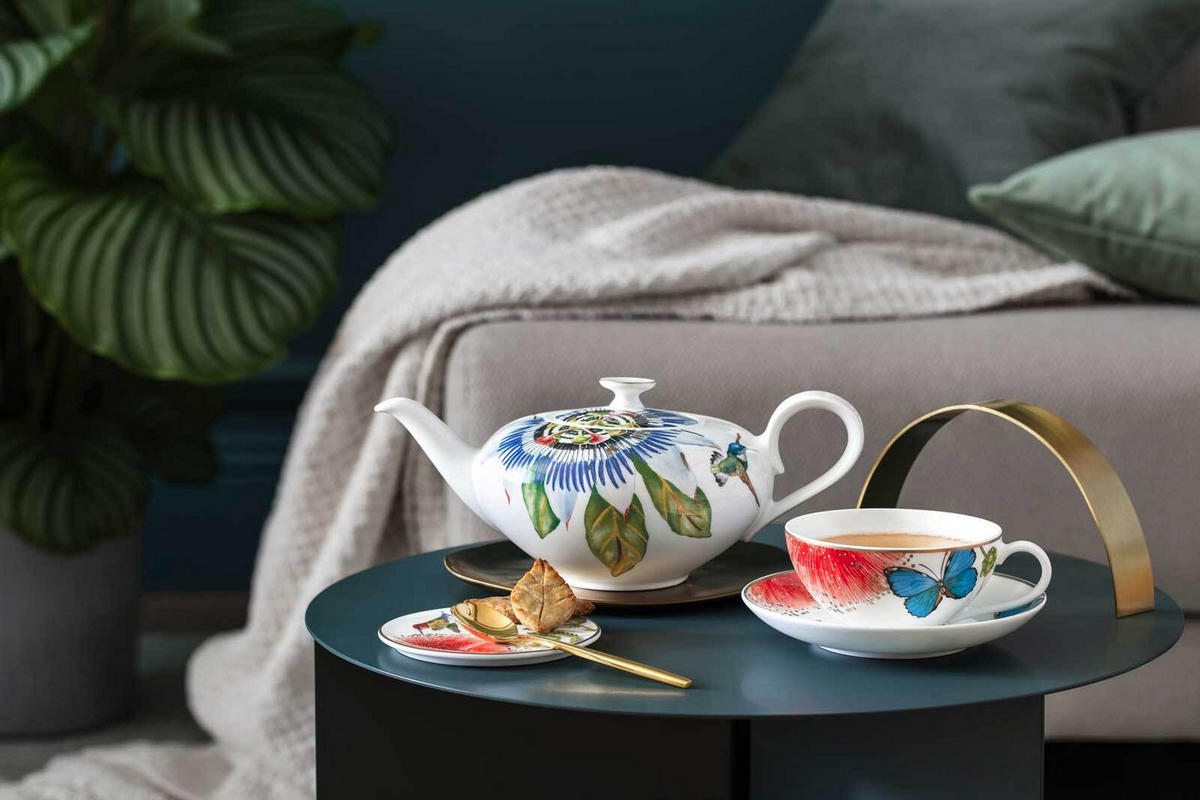 TEETASSE MIT UNTERTASSE Amazonia Anmut bunt 200 ml - Multicolor, Keramik (0.2L) - Villeroy & Boch