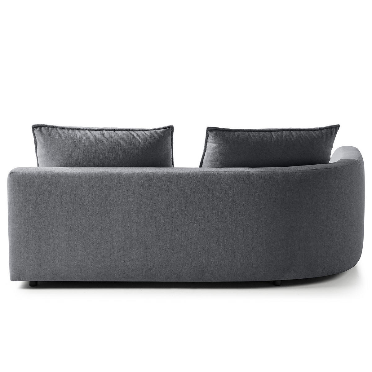 OTTOMANE - modular - Schwarz/Grau, Kunststoff/Textil (196/82/146cm) - home24