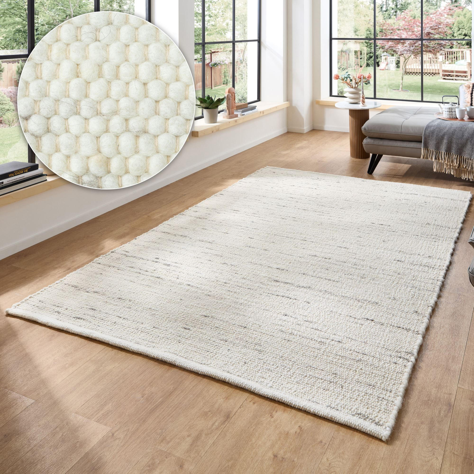 HANDWEBTEPPICH Anden 60x90 cm - Hellgrau, Textil (60/90cm) - Rug and Roll