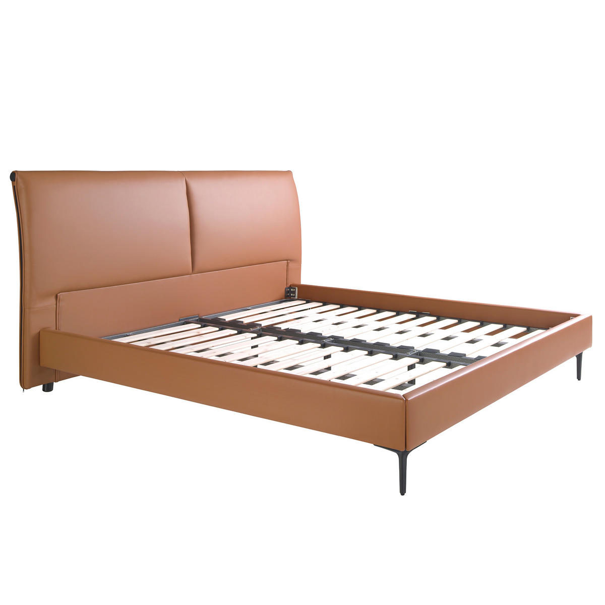 BETT Braun | Schwarz 205/212/110 cm - Schwarz/Braun, Leder (180/200cm) - ANGEL CERDA