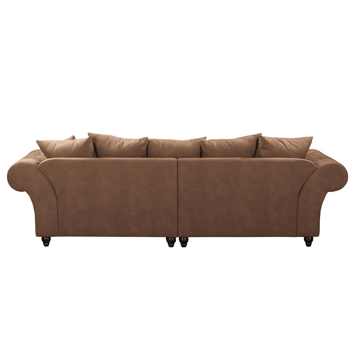 BIGSOFA - Antiklederlook - Braun/Cappuccino, Buchenholz/Textil (294/90/93cm) - home24