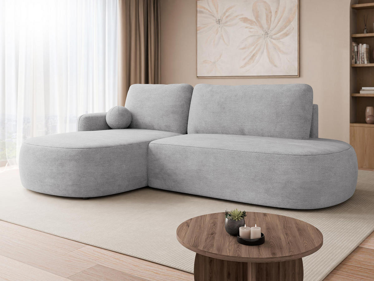 ECKSOFA Loridu O, Seite: Links - Schwarz/Grau, Holz/Kunststoff (274/174cm) - MIRJAN24