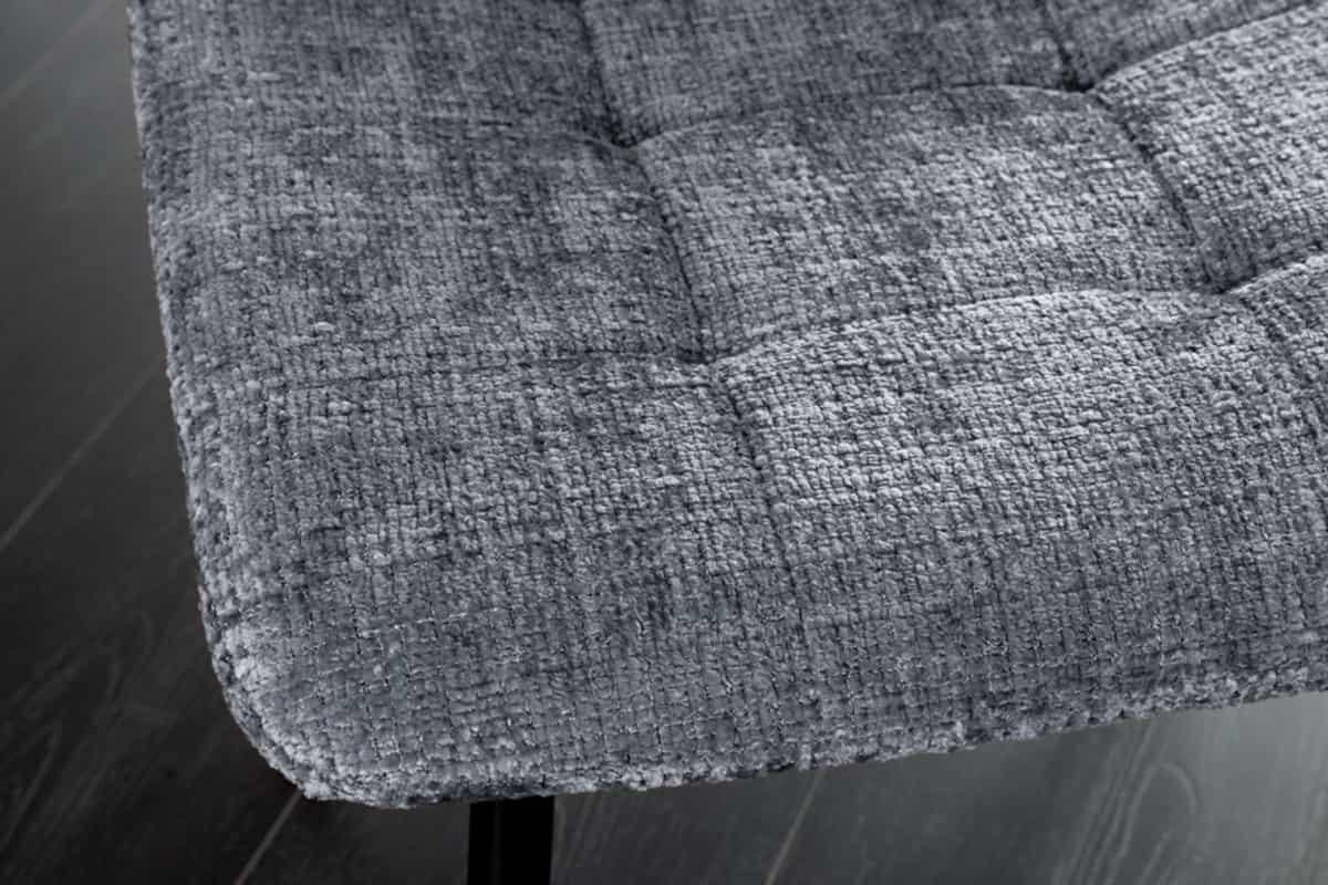 STUHL TRES CHIC Chenille Grau 88 cm - Schwarz/Grau, Textil/Metall (44/88/52cm) - riess-ambiente