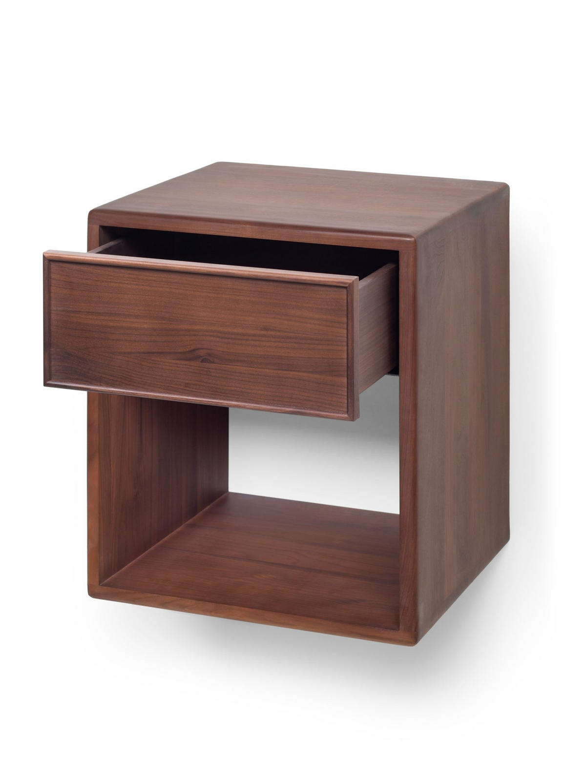 WANDNACHTTISCH Helene aus Nussbaum mit Schublade – Natur - Braun, Holz (40/46/38cm) - WOODEK