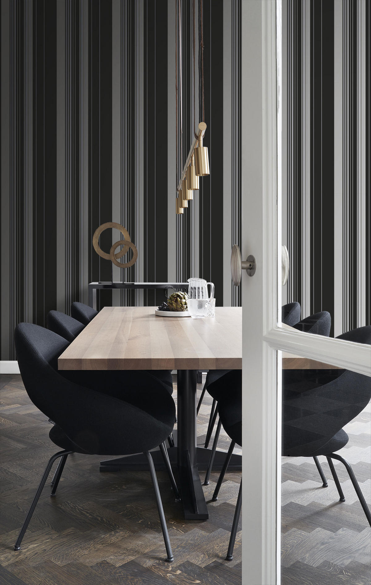 TAPETE Streifen 53 cm x 10.05 m - Schwarz, Papier (53/1000cm) - Origin Wallcoverings