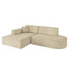 ECKSOFA Ottomane Links IREA-L1-v4 - 233x165x72,5 cm Beige - Beige, Holzwerkstoff/Textil (233/165cm) - ALTDECOR