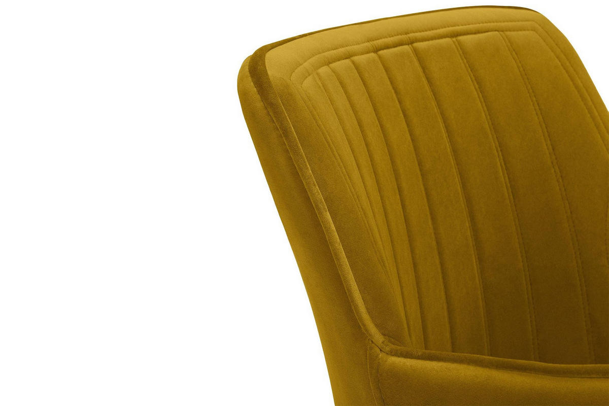 ESSZIMMERSTUHLE PYRUS 2-tlg Velours-Sitz, Gelb/Schwarz - Gelb/Schwarz, Textil/Metall (56/84/46cm) - KONSIMO®