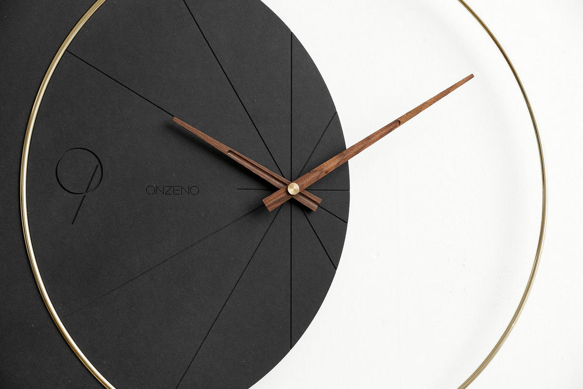 WANDUHR Design 58/40,4 cm - Schwarz, Holzwerkstoff/Metall (1.66/40.4/1cm) - ONZENO