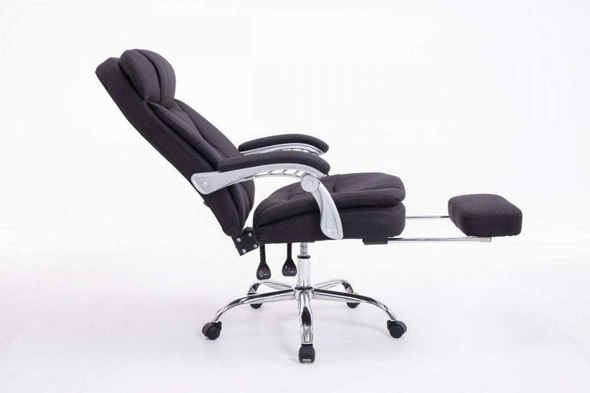 CHEFSESSEL Stoff Schwarz - Chromfarben/Schwarz, Textil/Metall (67/112/67cm) - CLP