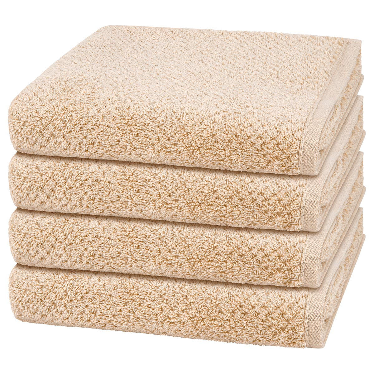 HANDTUCH Pure 4er-Set - Beige, Textil (50/100cm) - Cawö