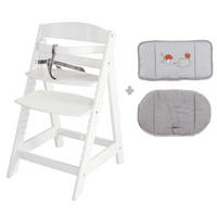 TREPPENHOCHSTUHL mit Sitzverkleinerer Adam & Eule - Weiß, Holzwerkstoff/Textil (44.5/80/54cm) - Roba