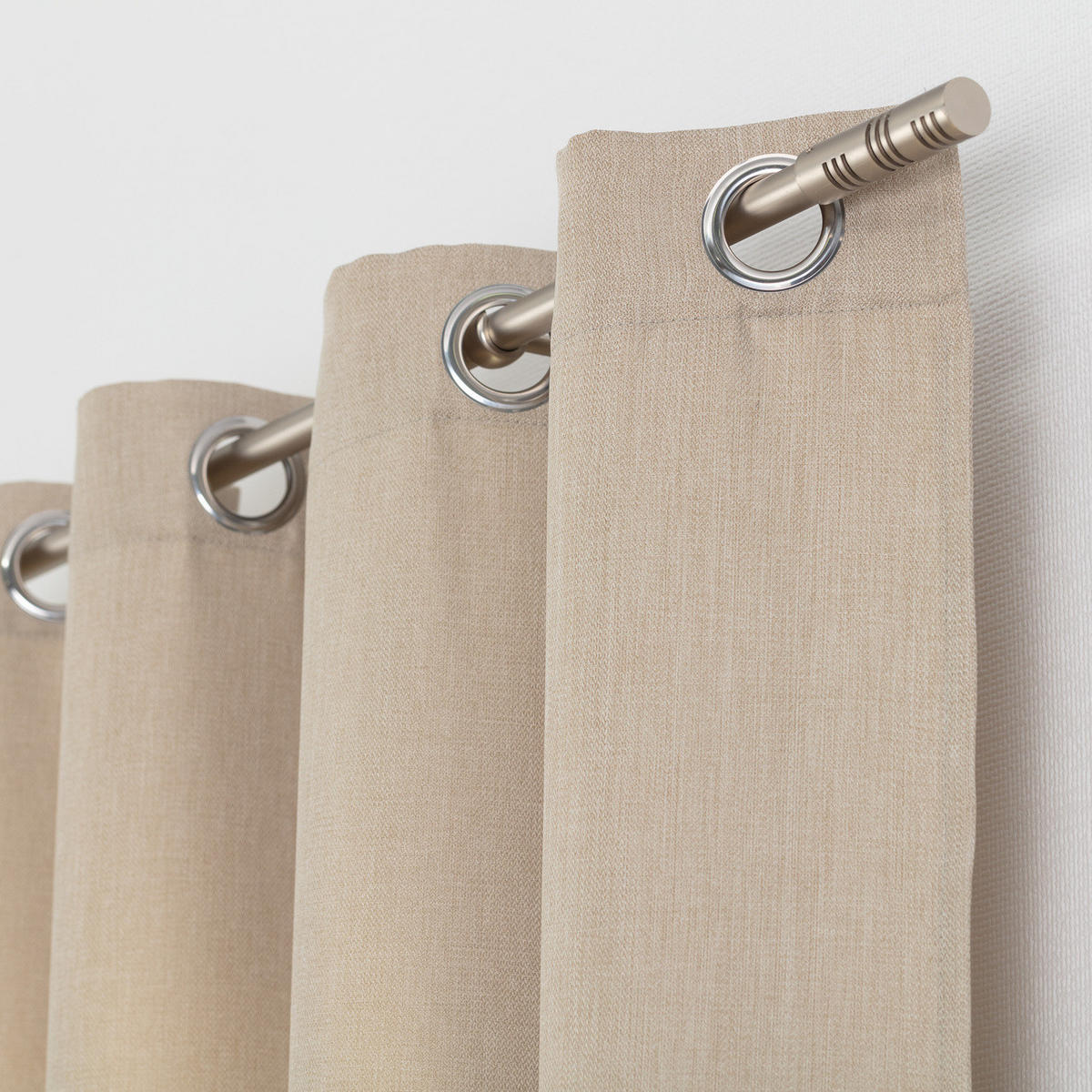 FERTIGVORHANG mit Ösen 140x280cm - Creme, Textil (140/280cm) - Dekoria